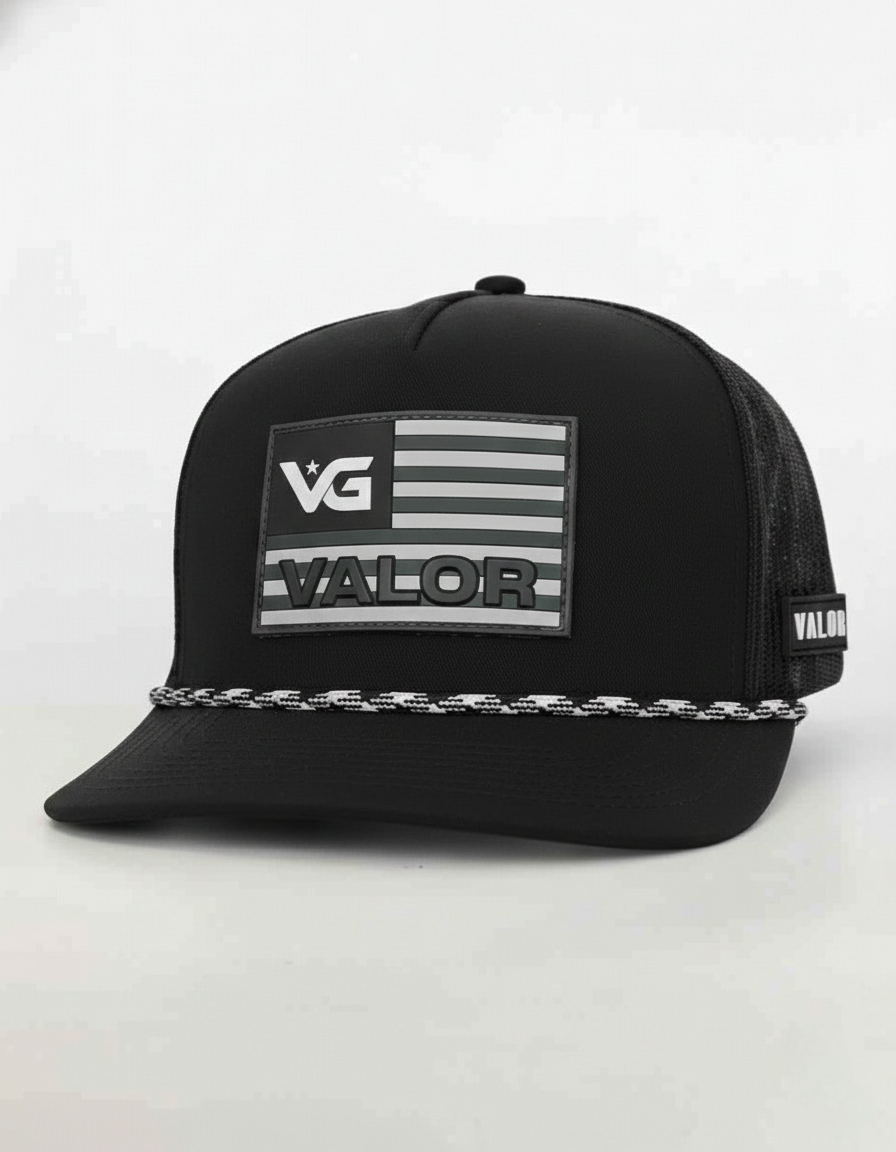 Midnight Black Valor Flag Hat